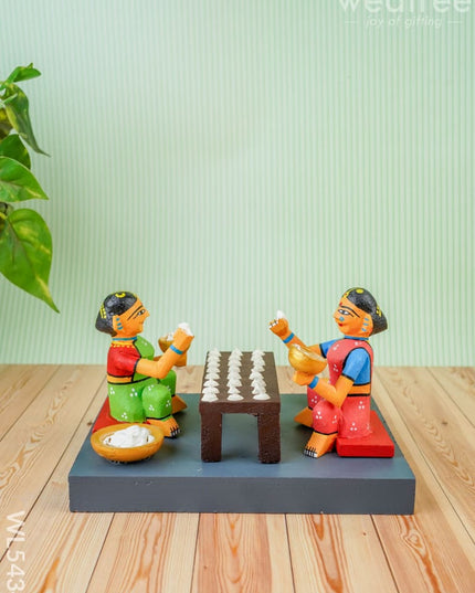 Kondapalli - Working Lady - 7 inch - WL5434 - Wooden Decor