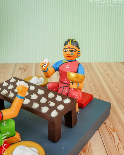 Kondapalli - Working Lady - 7 inch - WL5434 - Wooden Decor