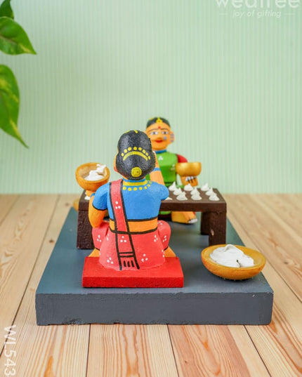 Kondapalli - Working Lady - 7 inch - WL5434 - Wooden Decor