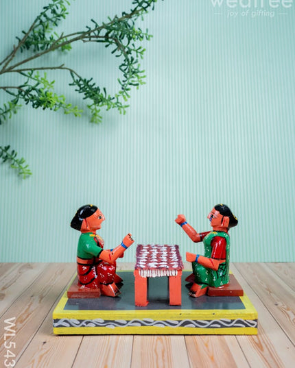 Kondapalli - Working Lady - 7 inch - WL5434 - Wooden Decor