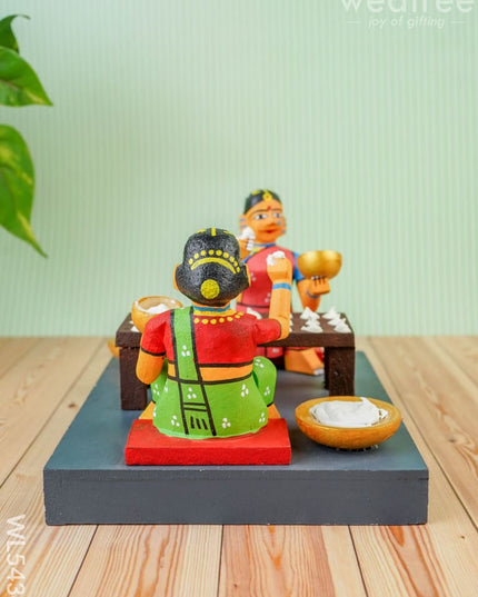 Kondapalli - Working Lady - 7 inch - WL5434 - Wooden Decor
