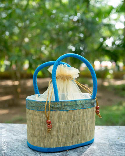 Korai Basket with Handle - Blue - 5 inch - WL5391-1 - Wedding Essentials