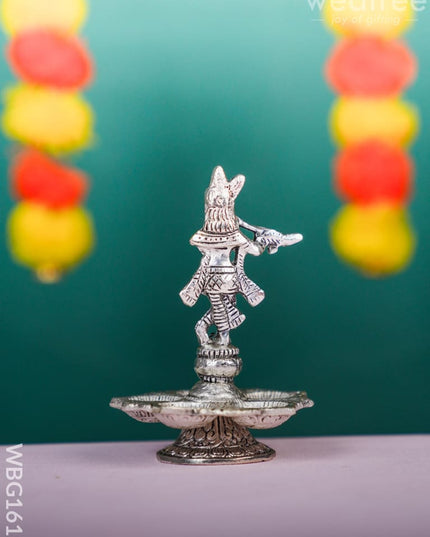 White Metal Krishna & Diya - WL4890 White Metal