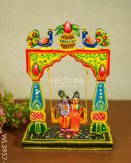 Krishna Jula - Wl3957 Peacock Design Wooden Decor