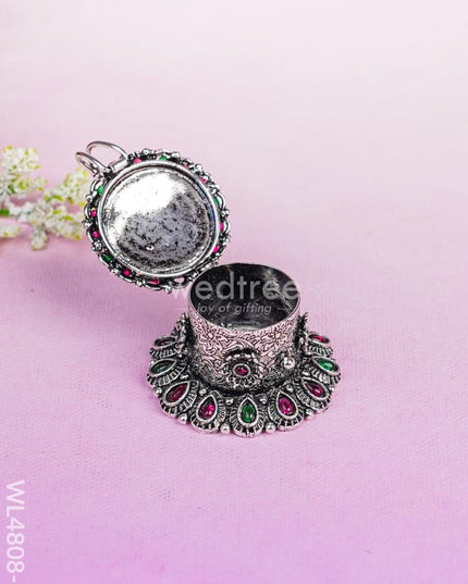 Krishna Kumkum Holder - 2 inch - Silver - WL4808-2 Divine Gifts