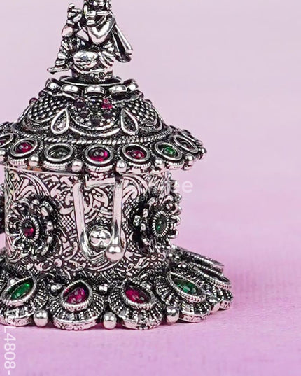 Krishna Kumkum Holder - 2 inch - Silver - WL4808-2 Divine Gifts