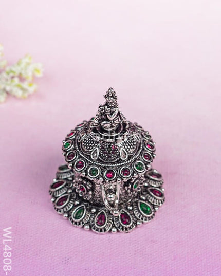 Krishna Kumkum Holder - 2 inch - Silver - WL4808-2 Divine Gifts