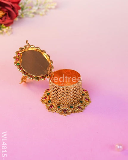 Krishna Kumkumholder - Wl4815 Metal Kumkum Holder Rg