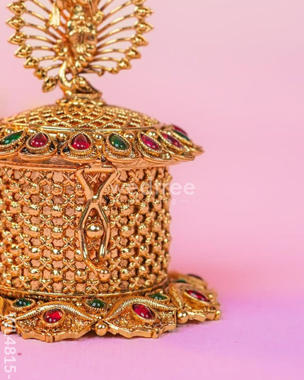 Krishna Kumkumholder - Wl4815 Metal Kumkum Holder Rg
