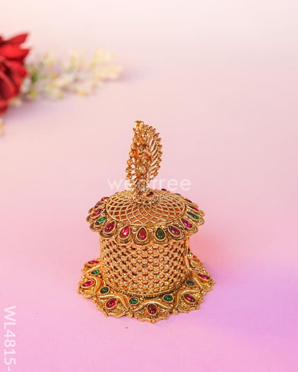 Krishna Kumkumholder - Wl4815 Metal Kumkum Holder Rg