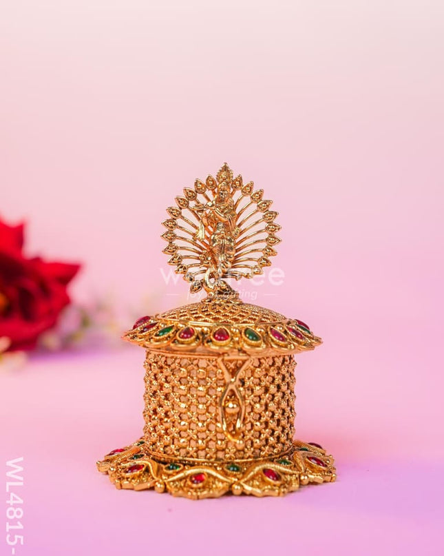 Krishna Kumkumholder - Wl4815 Metal Kumkum Holder Rg