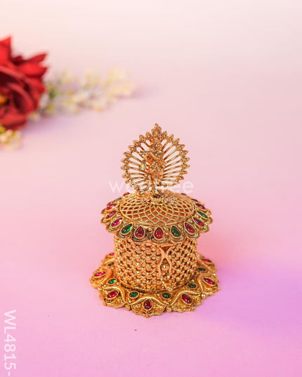 Krishna Kumkumholder - Wl4815 Metal Kumkum Holder Rg