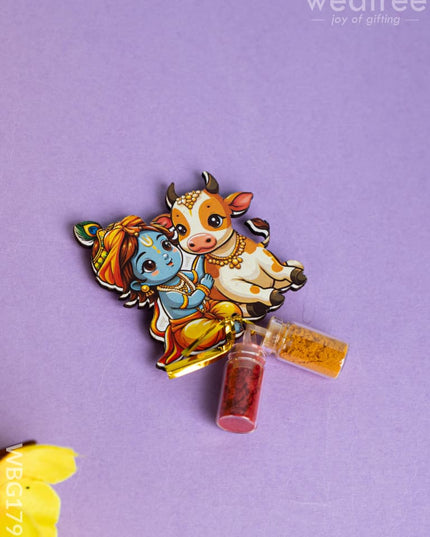 Krishna with Cow Haldi Kumkum Set - WBG1793 - Add-ons
