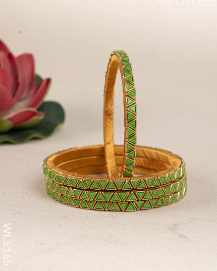 Kundan Bangles - Set of 4 - 2.6 inch - WL5165-1 - Bangles & Bracelets