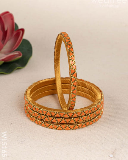 Kundan Bangles - Set of 4 - 2.6 inch - WL5165-1 - Bangles & Bracelets