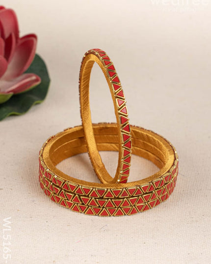 Kundan Bangles - Set of 4 - 2.6 inch - WL5165-1 - Bangles & Bracelets