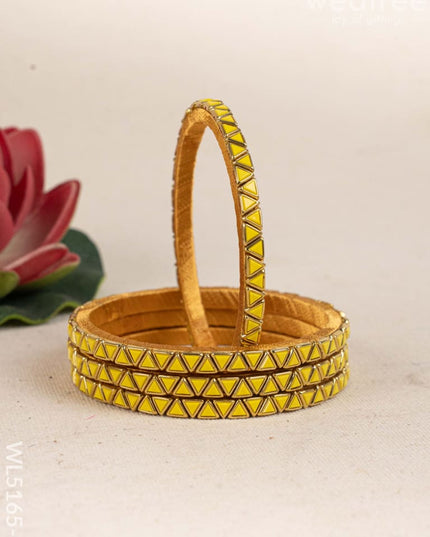 Kundan Bangles - Set of 4 - 2.8 inch - WL5165-2 - Bangles & Bracelets