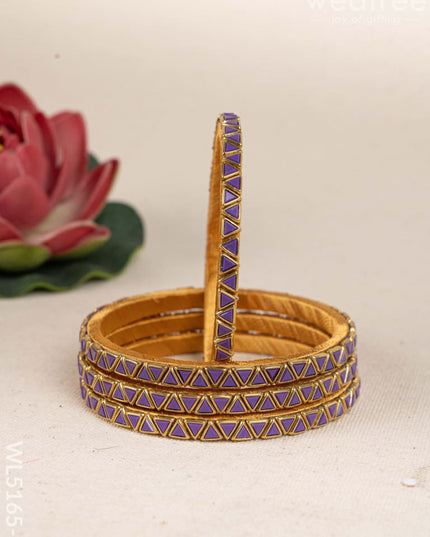 Kundan Bangles - Set of 4 - 2.8 inch - WL5165-2 - Bangles & Bracelets