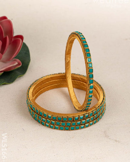 Kundan Bangles - Set of 4 - 2.8 inch - WL5166-2 - Bangles & Bracelets