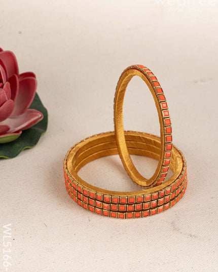 Kundan Bangles - Set of 4 - 2.8 inch - WL5166-2 - Bangles & Bracelets