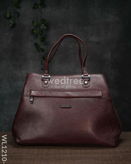 Ladies Handbag - Leather Wl1210 Dark Brown Handbags