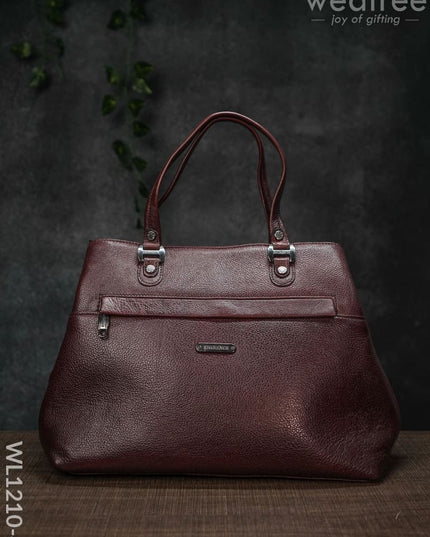 Ladies Handbag - Leather Wl1210 Dark Brown Handbags