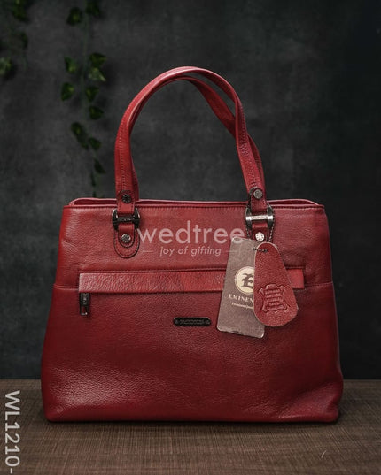 Ladies Handbag - Leather Wl1210 Dark Red Handbags