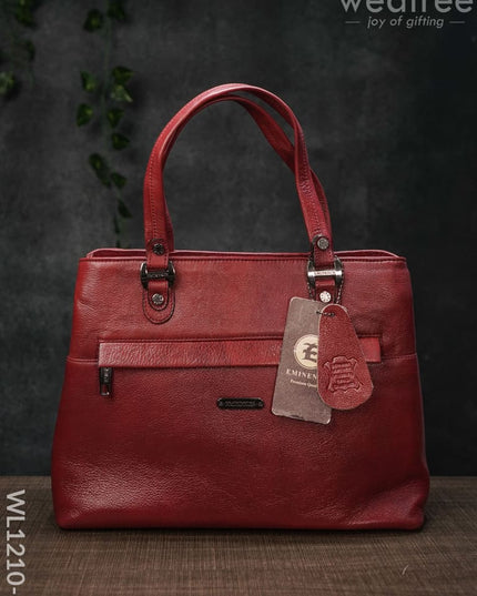 Ladies Handbag - Leather Wl1210 Dark Red Handbags