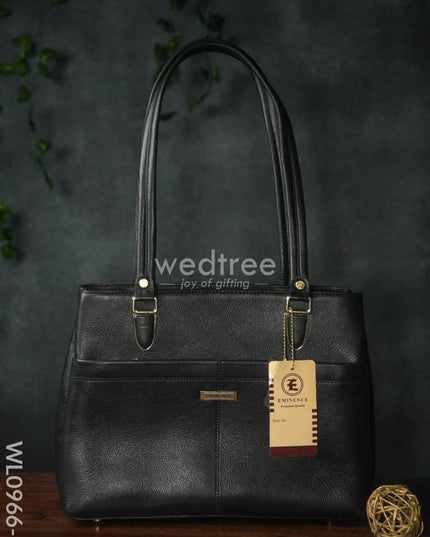 Ladies Handbag With Zipper - Wl0966 Black Handbags