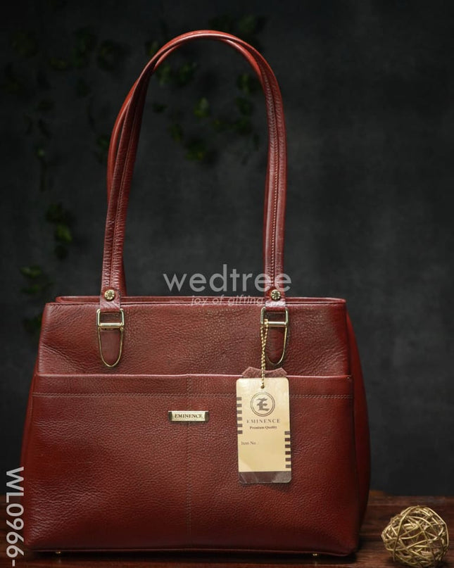 Ladies Handbag With Zipper - Wl0966 Brown Handbags