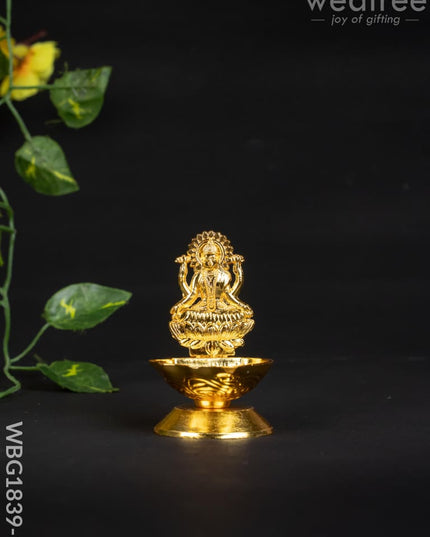 Lakshmi Diya - WBG1839-1 - White Metal Diya RG