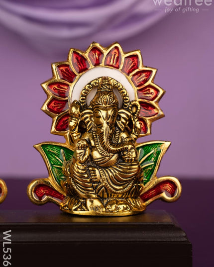 Lakshmi Ganesha Idol - WL5363 - White Metal