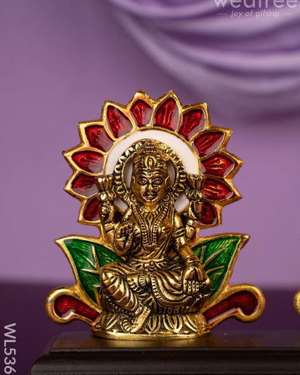 Lakshmi Ganesha Idol - WL5363 - White Metal