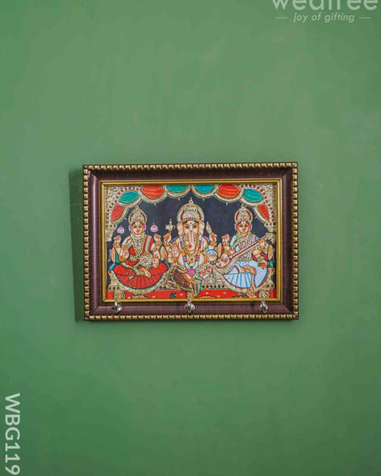 Lakshmi Ganesha Saraswathi Frame Key Hanger - Wbg1195 Hangers