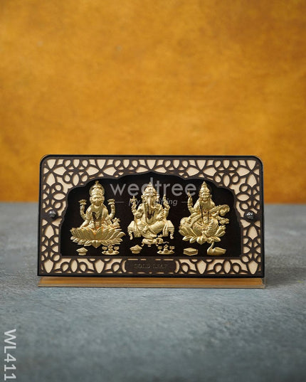 Lakshmi-Ganesha-Saraswathi Frame With Stand (5 X 8) - Wl4113 Frames