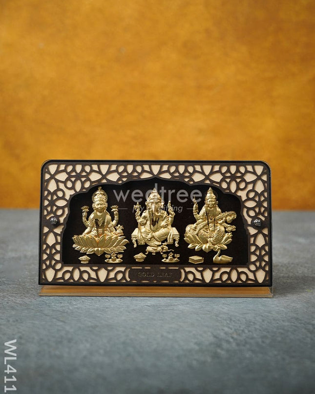Lakshmi-Ganesha-Saraswathi Frame With Stand (5 X 8) - Wl4113 Frames