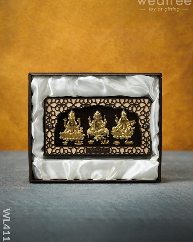 Lakshmi-Ganesha-Saraswathi Frame With Stand (5 X 8) - Wl4113 Frames