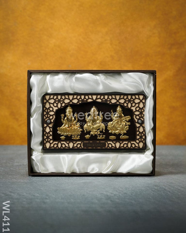 Lakshmi-Ganesha-Saraswathi Frame With Stand (5 X 8) - Wl4113 Frames