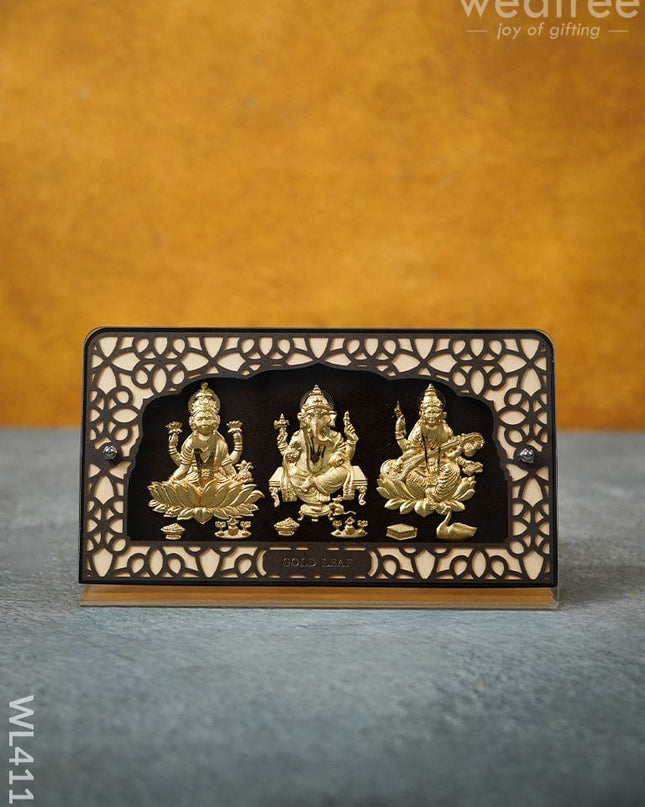 Lakshmi-Ganesha-Saraswathi Frame With Stand (5 X 8) - Wl4113 Frames