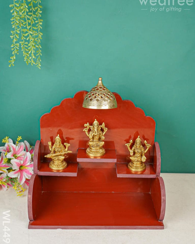 Lakshmi - Ganesha Saraswathi Pooja Mandir Wl4490 Wooden Utility