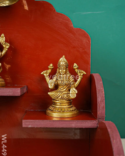 Lakshmi - Ganesha Saraswathi Pooja Mandir Wl4490 Wooden Utility