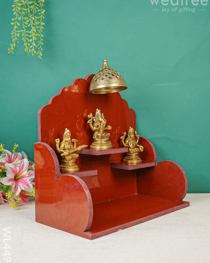 Lakshmi - Ganesha Saraswathi Pooja Mandir Wl4490 Wooden Utility