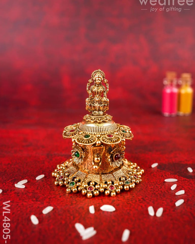 Lakshmi Kumkum Holder - 3 inch - Gold - WL4805-1 - Divine Gifts