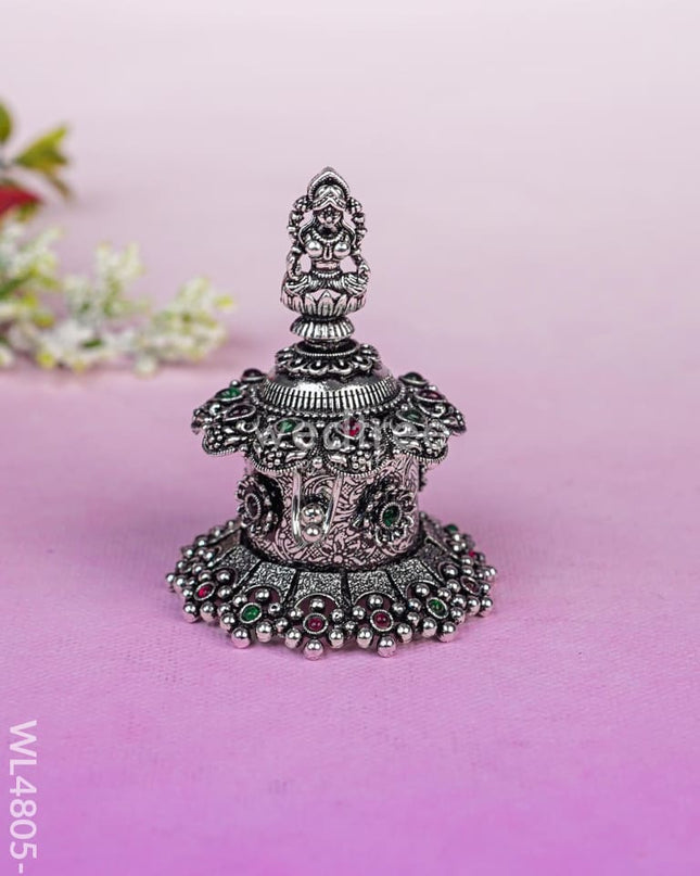 Lakshmi Kumkum Holder - 3 inch - Silver - WL4805-2 Divine Gifts