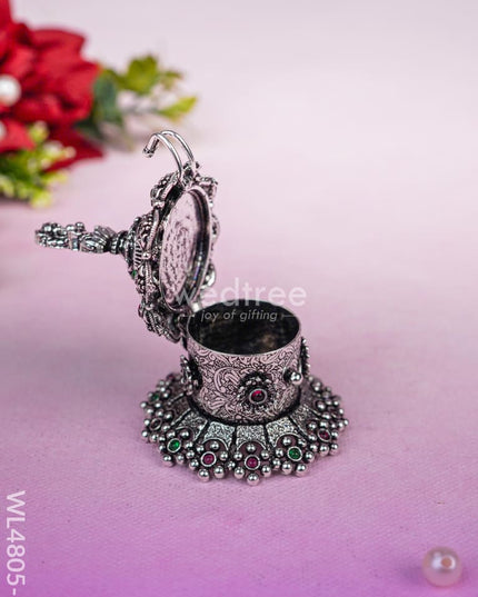 Lakshmi Kumkum Holder - 3 inch - Silver - WL4805-2 Divine Gifts