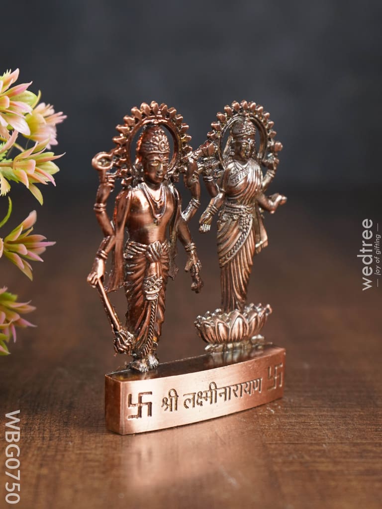 Lakshmi Narayana Murthi Big - Copper Antique Finish Wbg0750 Divine Figurines