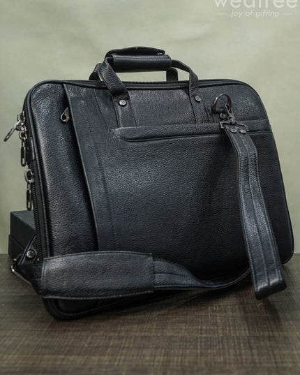 Laptop Bag In Leather With Expandable Sleek - Wl1213 Corporate Gifts