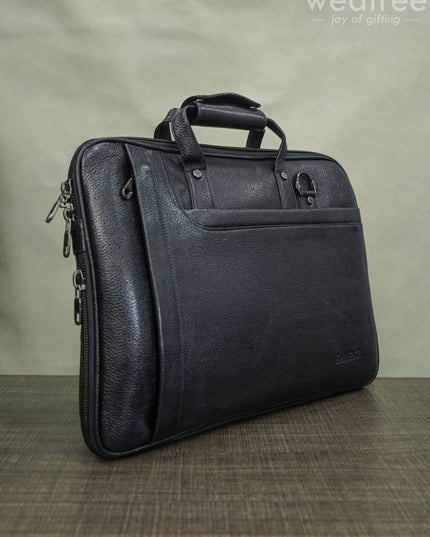Laptop Bag In Leather With Expandable Sleek - Wl1213 Corporate Gifts
