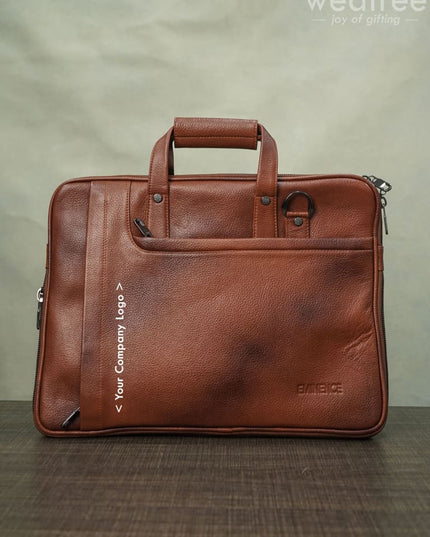 Laptop Bag In Leather With Expandable Sleek - Wl1213 Corporate Gifts