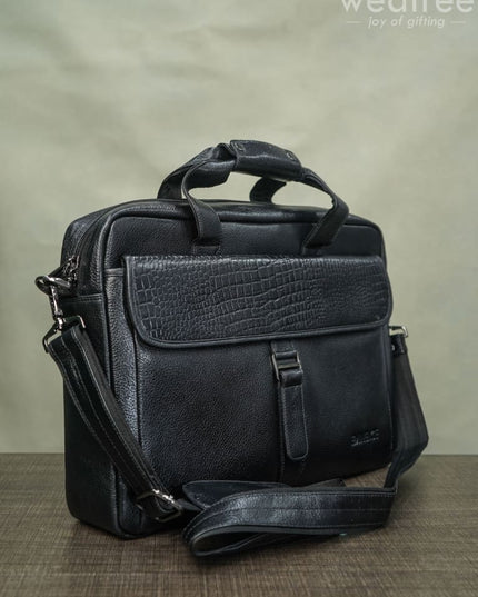 Laptop Bag In Leather With Gold Flap - Wl1212 Corporate Gifts